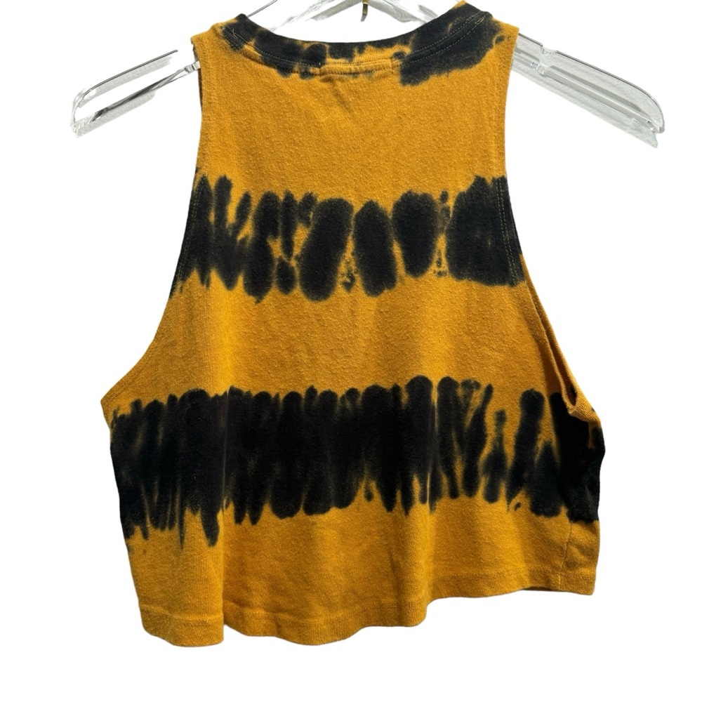 Forever 21 US 66 Graphic Tie Dye Crop muscle tee Small Black Yellow - Picture 4 of 7